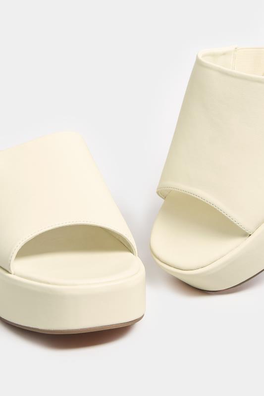 LIMITED COLLECTION White Platform Mule Sandals In E Wide Fit & EEE Extra Wide Fit |  Yours Clothing  5