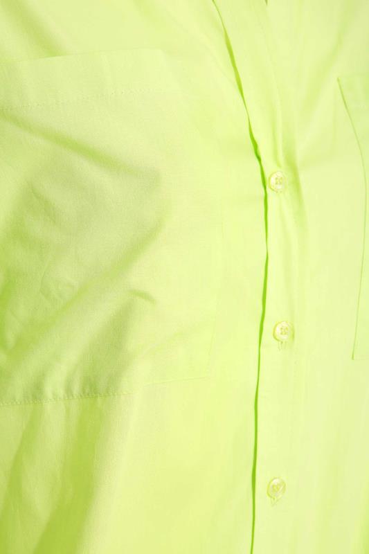 LIMITED COLLECTION Plus Size Lime Green Oversized Boyfriend Shirt | Yours Clothing  5