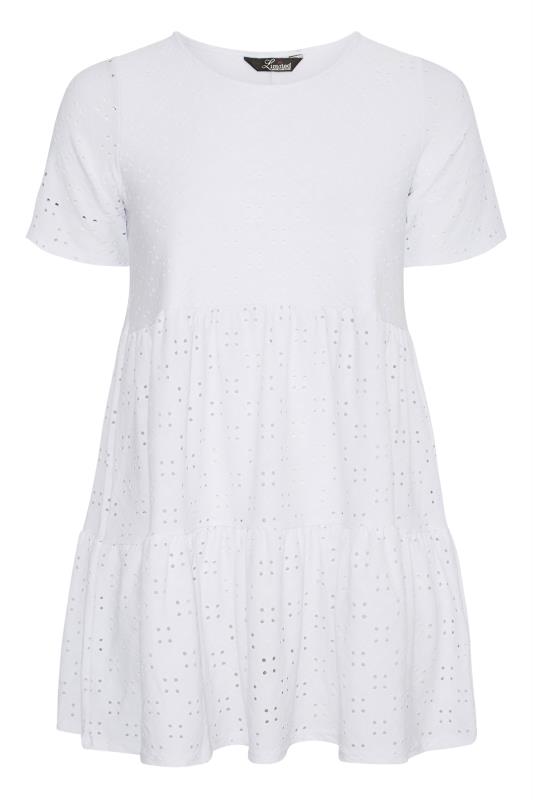 LIMITED COLLECTION Curve White Broderie Anglaise Tiered Smock Top 6