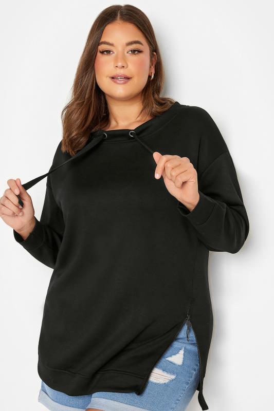 YOURS Curve Plus Size Side Zip Sweatshirt | Yours Clothing
