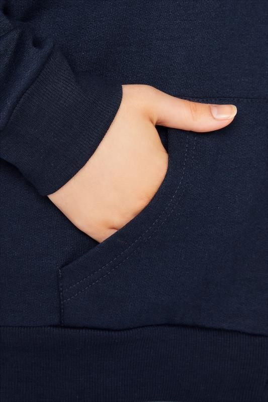 Plus Size Navy Blue Basic Zip Through Hoodie | Yours Clothing  5
