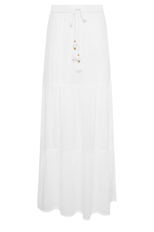 LTS Tall Women's White Textured Tie Waist Maxi Skirt | Long Tall Sally 5