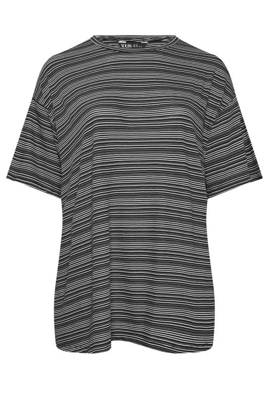 YOURS Plus Size Blue Striped Oversized Boxy T-Shirt | Yours Clothing 5