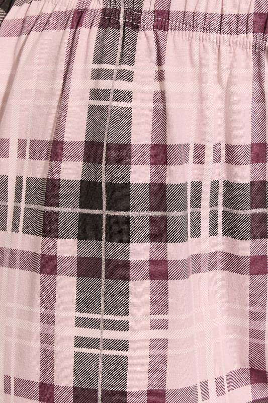 Plus Size Pink Check Wide Leg Pyjama Bottoms | Yours Clothing 5