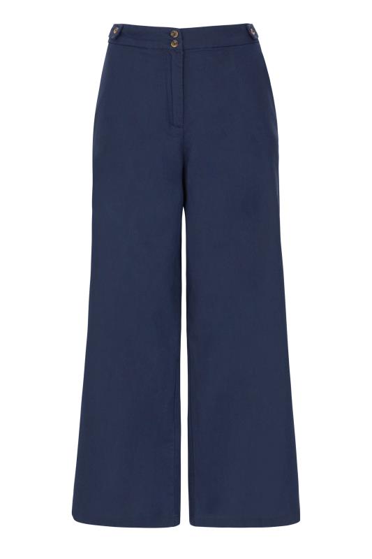 Navy Natural Blend Wide Leg Culottes 