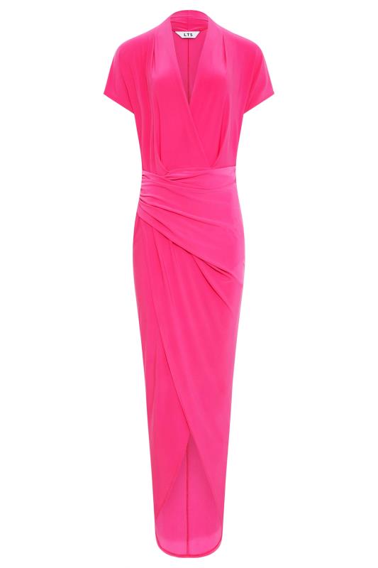 LTS Tall Hot Pink Wrap Dress 6