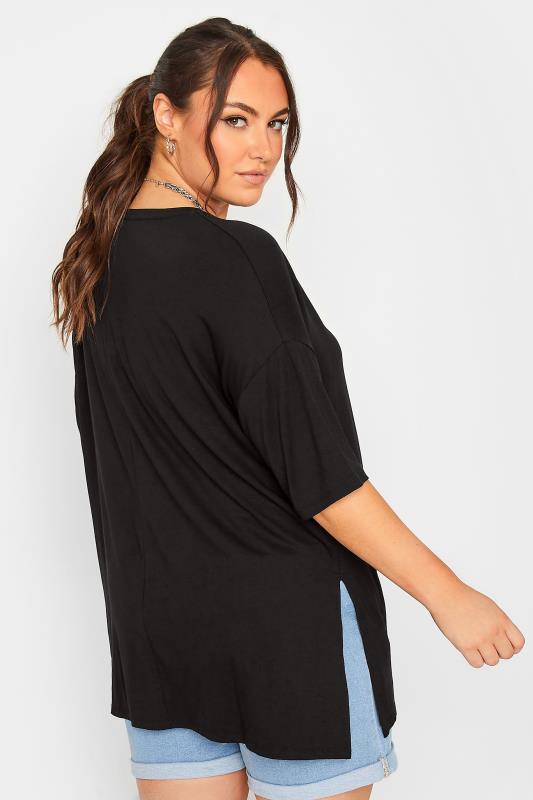 Plus Size Black Oversized T-Shirt | Yours Clothing 3