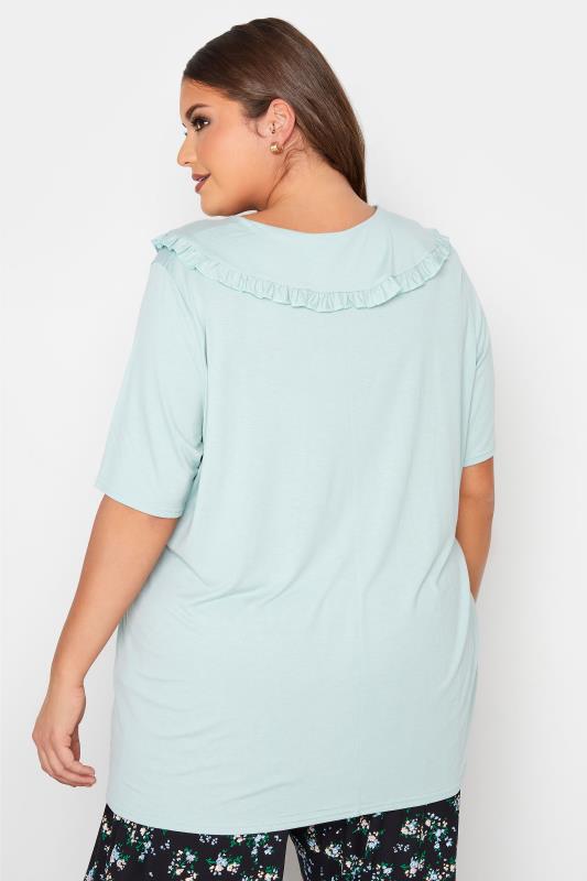 LIMITED COLLECTION Curve Mint Green Frill Collar T-Shirt_C.jpg
