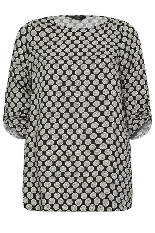 YOURS Plus Size Black Abstract Spot Print Blouse | Yours Clothing  6