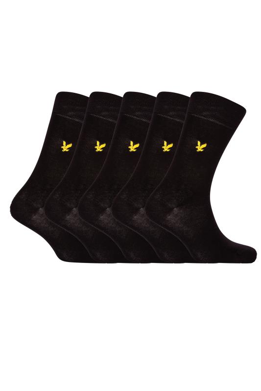  Grande Taille LYLE & SCOTT 5 PACK Black Branded Crew Socks