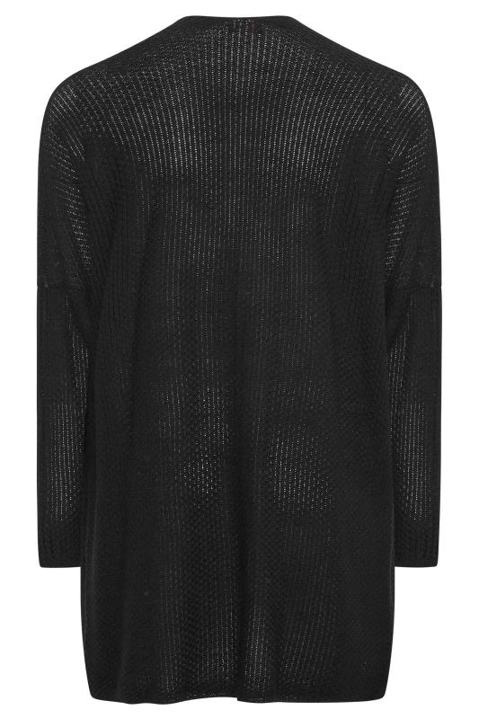 Plus Size Black Ribbed Cardigan | Yours Clothing 7