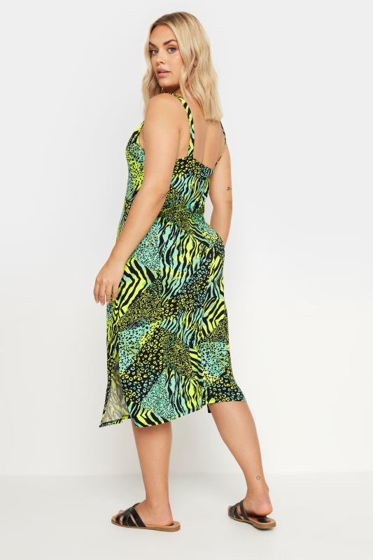 YOURS Plus Size Green Mixed Animal Print Beach Dress | Yours Clothing 4