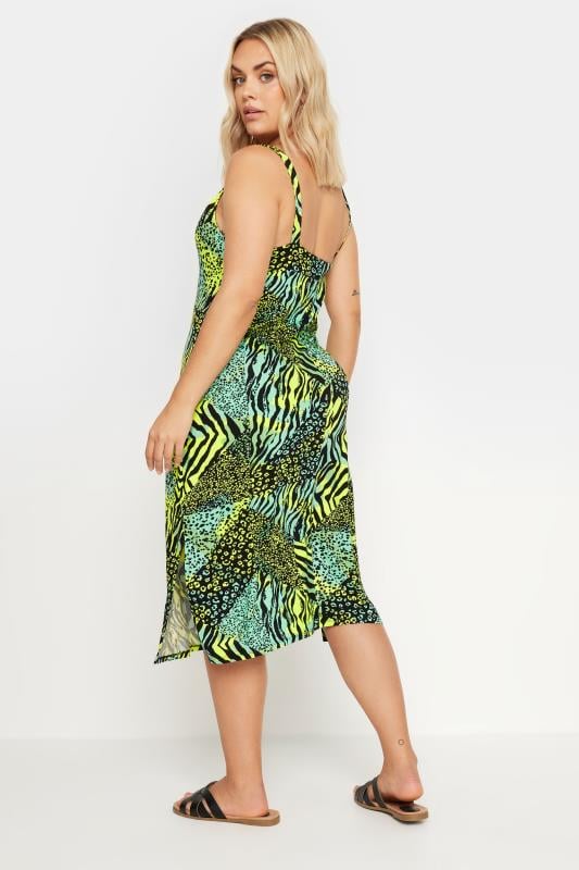 YOURS Plus Size Green Mixed Animal Print Beach Dress | Yours Clothing 4