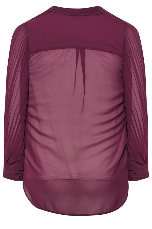 Plus Size YOURS LONDON Purple Pleat Sleeve Shirt | Yours Clothing 7