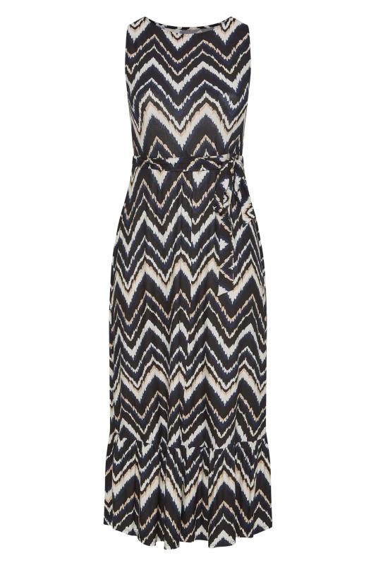 YOURS LONDON Plus Size Black Geometric Print Tiered Maxi Dress | Yours Clothing 6