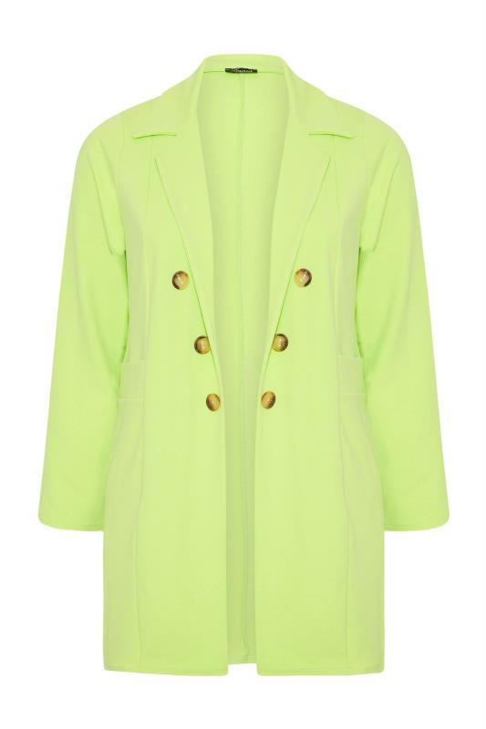 LIMITED COLLECTION Curve Lime Green Button Blazer 7