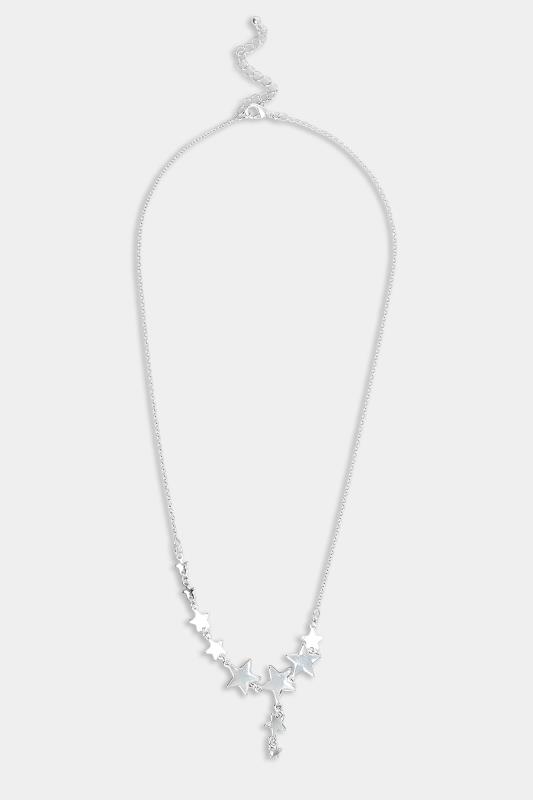 Silver Star Drop Necklace | Yours Clothing  2