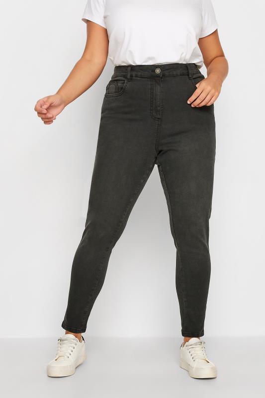 Plus Size  Curve Dark Grey Skinny Stretch AVA Jeans