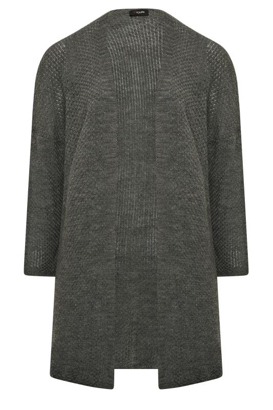 Plus Size Charcoal Grey Knitted Cardigan | Yours Clothing 6