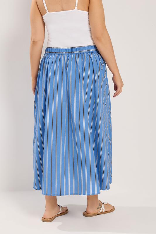 YOURS Plus Size Blue Stripe Midi Skirt | Yours Clothing 4
