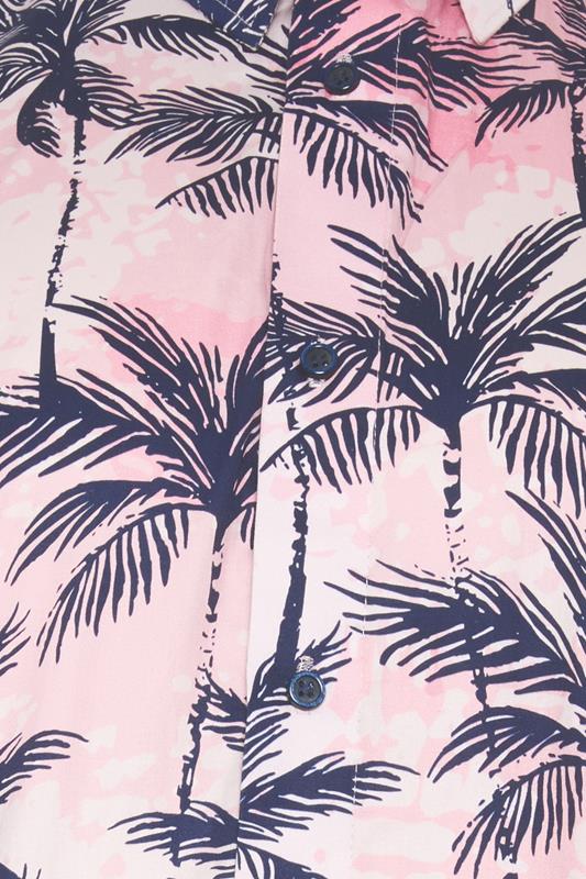 KAM Big & Tall Pink Palm Print Shirt | BadRhino 5