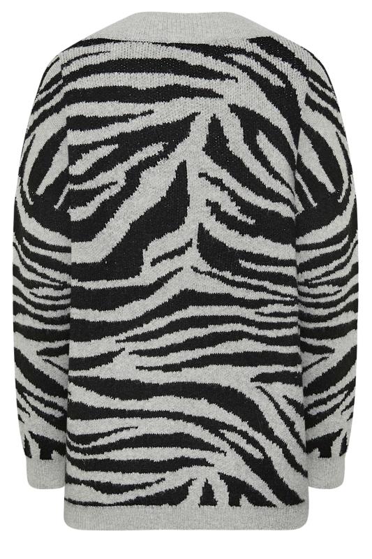 LTS Tall Women's Grey Zebra Print Knit Jumper | Long Tall Sally 7