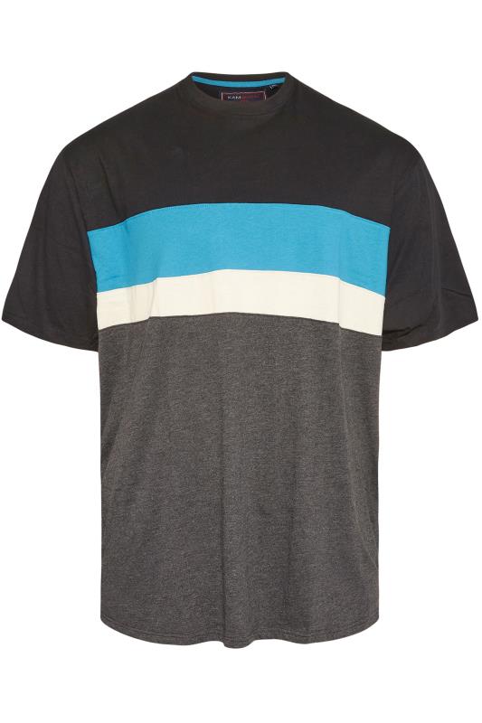 KAM Charcoal Grey Cut and Sew T-Shirt_F.jpg