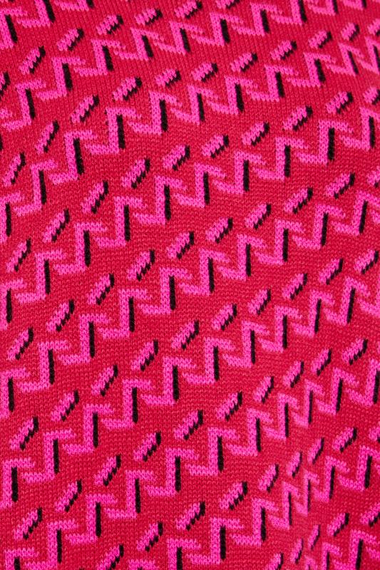 LTS Tall Women's Pink Zig Zag Jacquard Knitted Jumper | Long Tall Sally 5