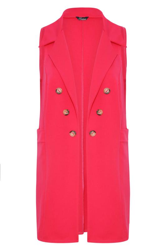 LIMITED COLLECTION Curve Hot Pink Button Front Sleeveless Blazer_X.jpg