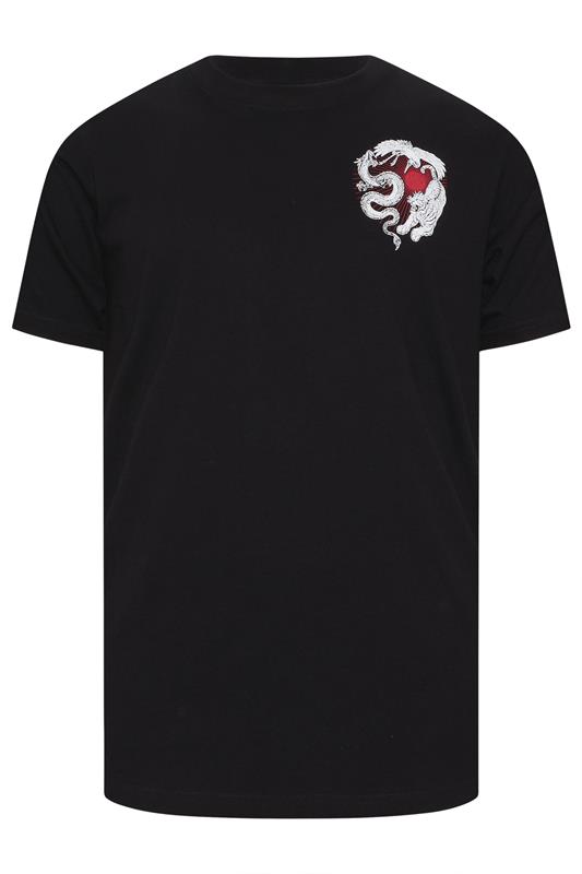 BadRhino Big & Tall Black Japanese Animal Graphic T-Shirt | BadRhino 6