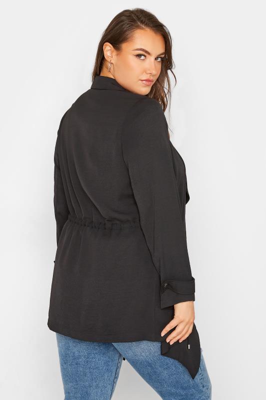 Plus Size Black Waterfall Jacket | Yours Clothing 3