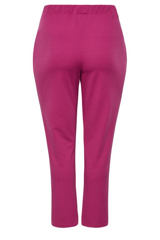 LIMITED COLLECTION Plus Size Dark Pink Split Hem Tapered Trousers | Yours Clothing  6