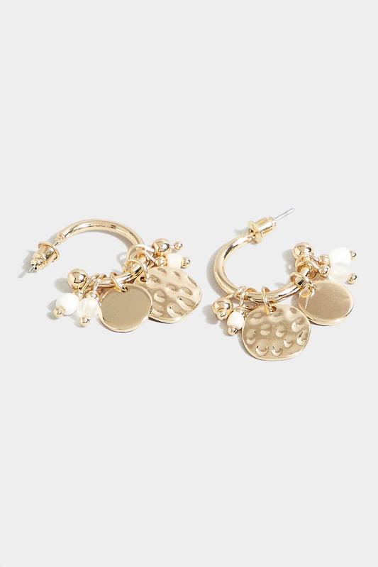 Gold Circle Charm Earrings 3