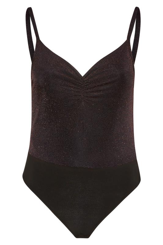 LIMITED COLLECTION Black & Copper Glitter Ruched Bodysuit_F.jpg