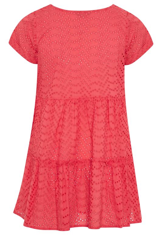Curve Bright Pink Smock Tiered Tunic Top_bk.jpg