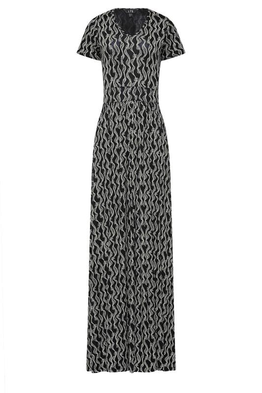 LTS Tall Black Swirl Floral Print Maxi Dress 5