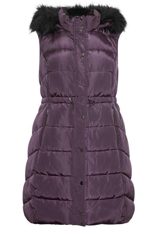 YOURS Curve Plus Size Purple Padded Midi Gilet | Yours Clothing  6