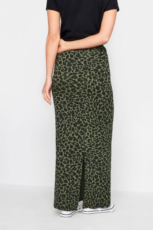 LTS Tall Khaki Green Leopard Print Maxi Skirt | Long Tall Sally 3