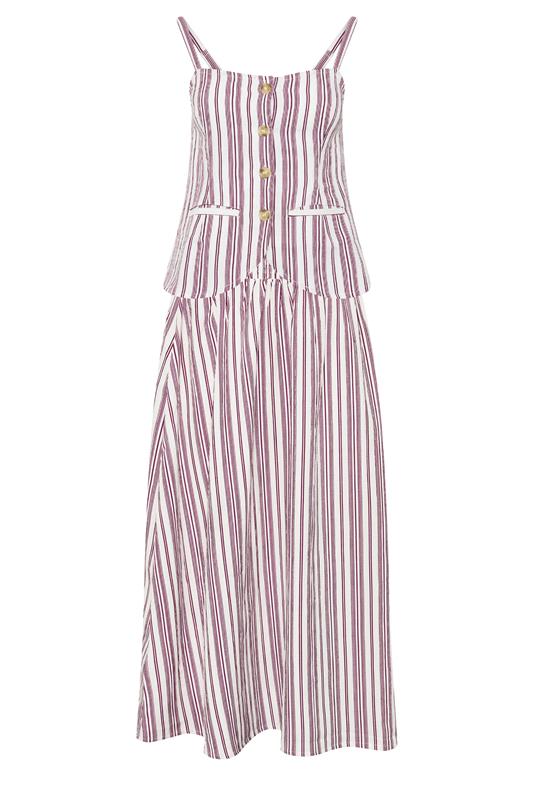 PixieGirl Petite Women's Burgundy Red Stripe Cami & Maxi Skirt Set | PixieGirl 5
