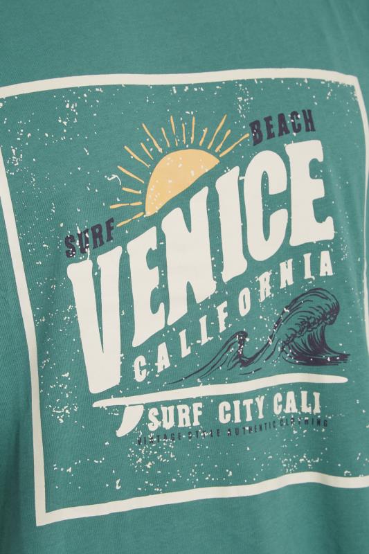 ESPIONAGE Big & Tall Green Venice Beach Print T-Shirt 2
