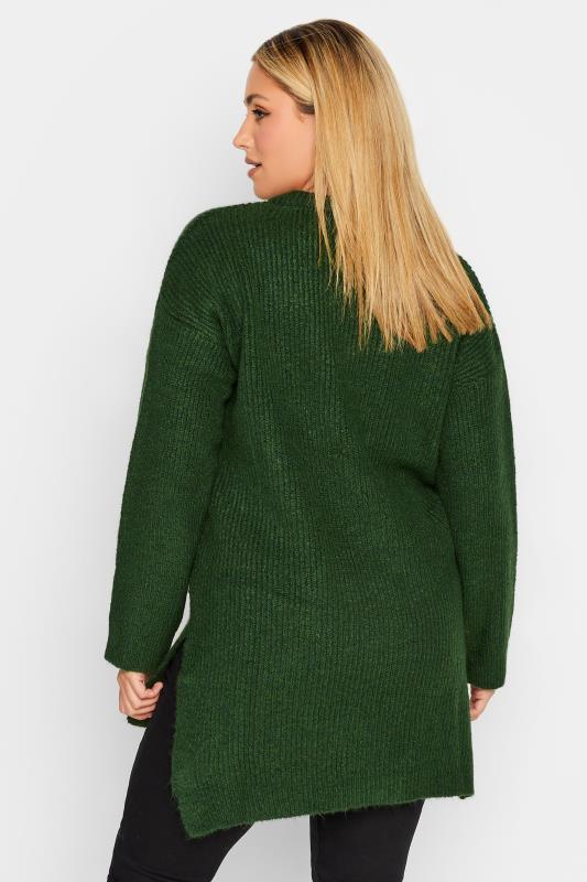 YOURS LUXURY Plus Size Green Dipped Hem Jumper | Yours Clothing 4
