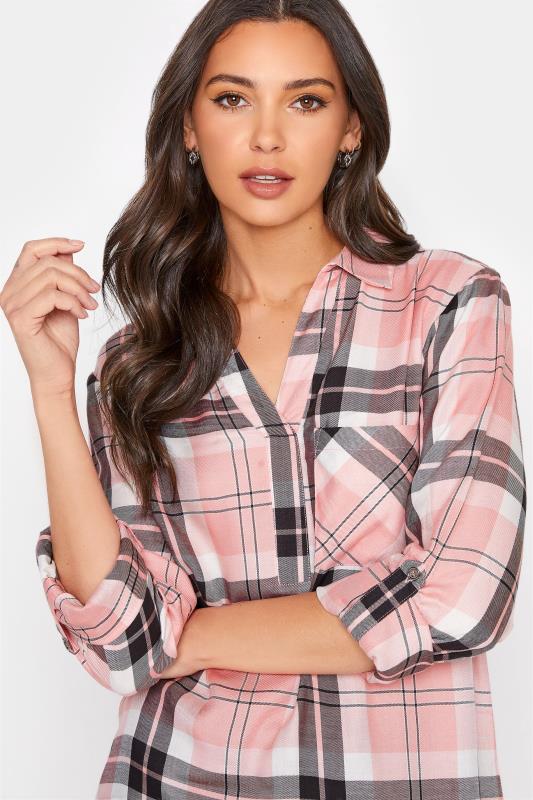 LTS Tall Women's Pink Check Overhead Shirt | Long Tall Sally 4