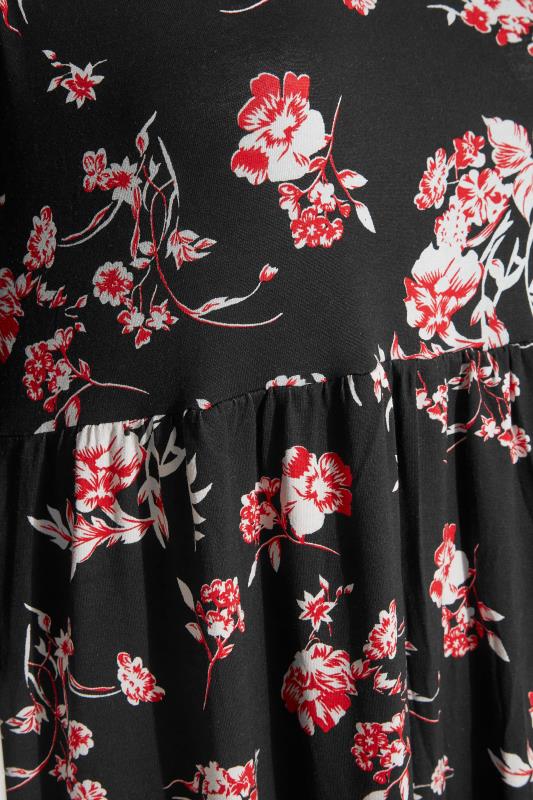 Plus Size Black Floral Print Pocket Dress | Yours Clothing 4