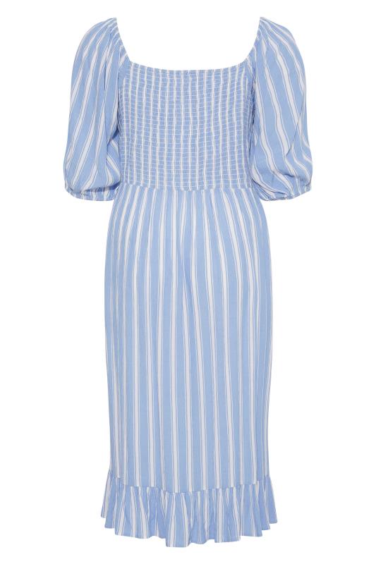 YOURS LONDON Curve Blue Stripe Puff Sleeve Maxi Dress_BK.jpg