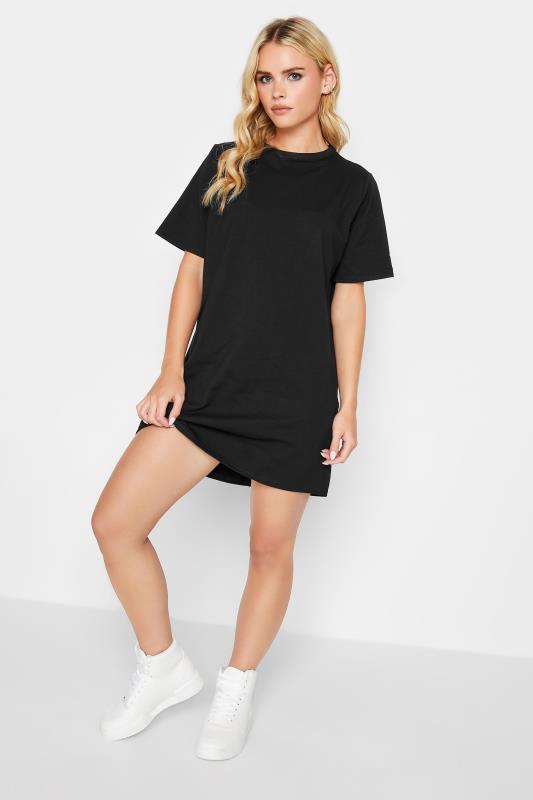 Petite  PixieGirl Black Oversized T-Shirt Dress