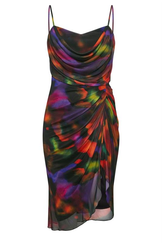 YOURS LONDON Plus Size Black Abstract Print Gathered Dress | Yours Clothing  5