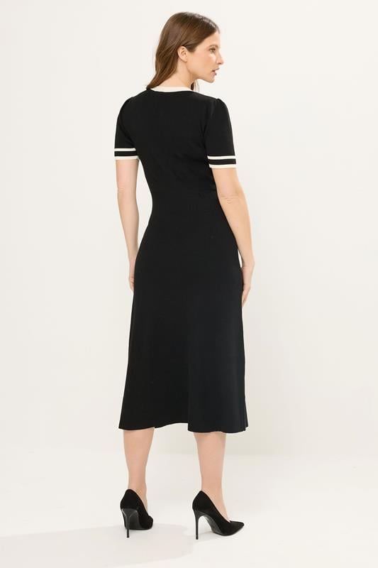 STAR Black Contrast Knitted Dress | StarByJM 4