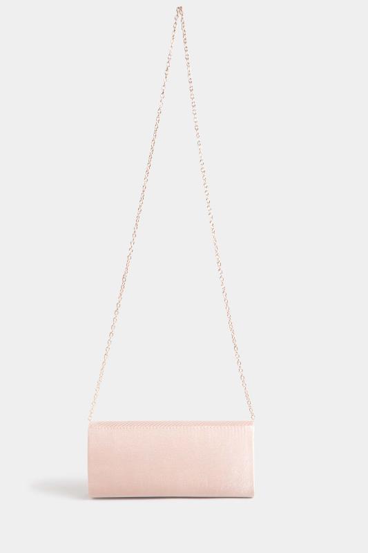 Pink Pleated Satin Clutch Bag | Yours Clothing 5