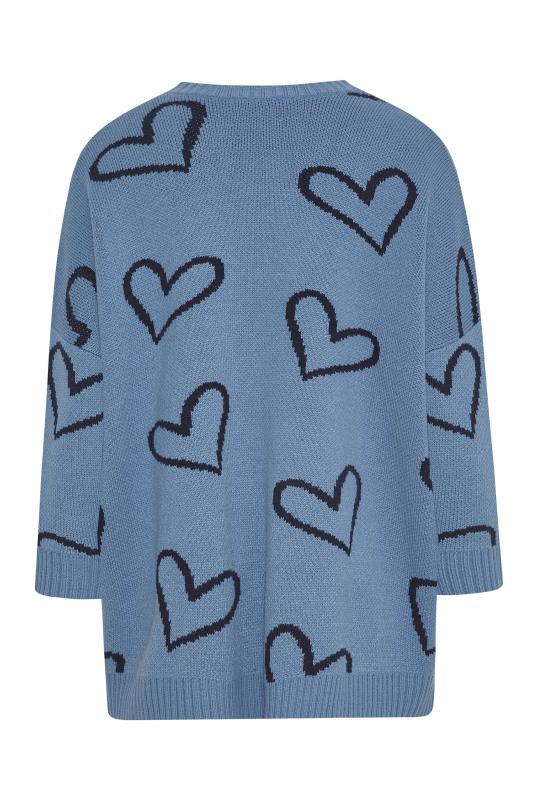 Curve Blue Heart Print Knitted Cardigan_Y.jpg