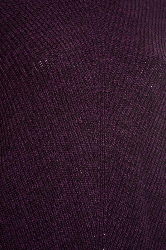 Plus Size Curve Plum Purple Essential Knitted Jumper | Yours Clothing 4